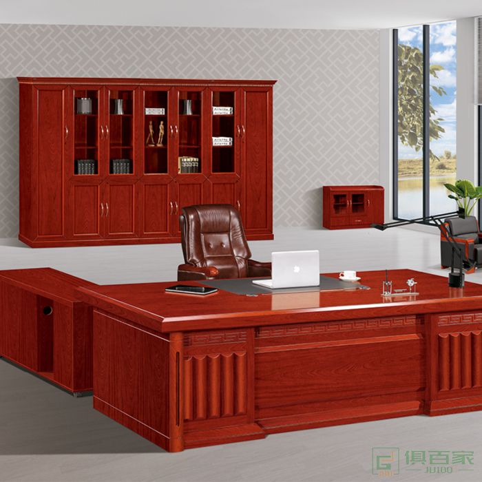 冠诚经理桌椅组合办公家具贴实木皮油漆大班台老板总裁桌经理桌